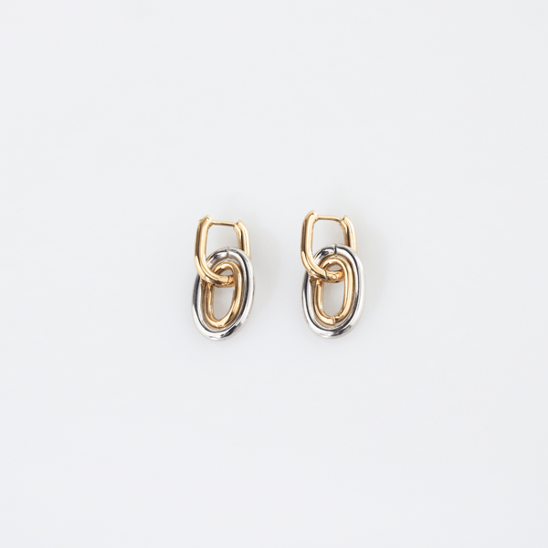 Mixed Metal Double Hoop Earrings, photo 4