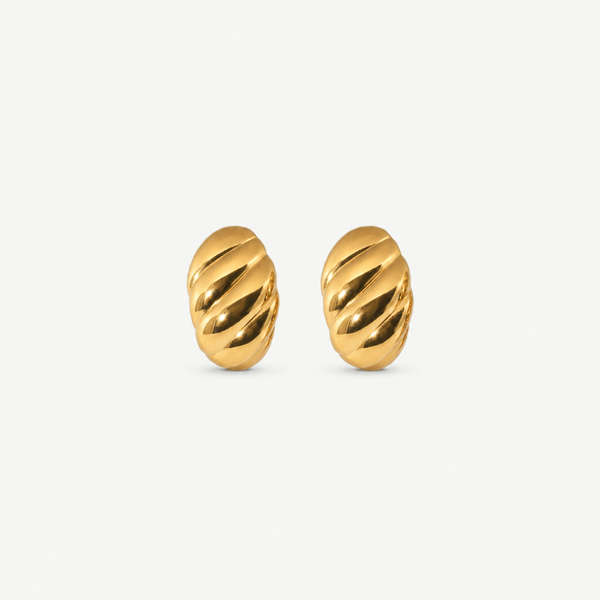 Waterproof Croissant Dome Stud Earrings