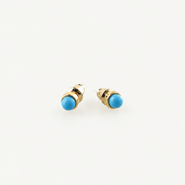 Blue Agate Stud Earrings for Women