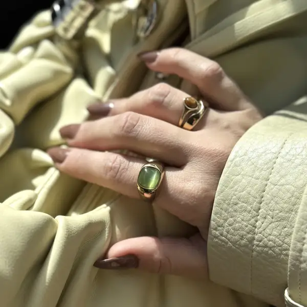 Green Cat's Eye Signet Ring, photo 7