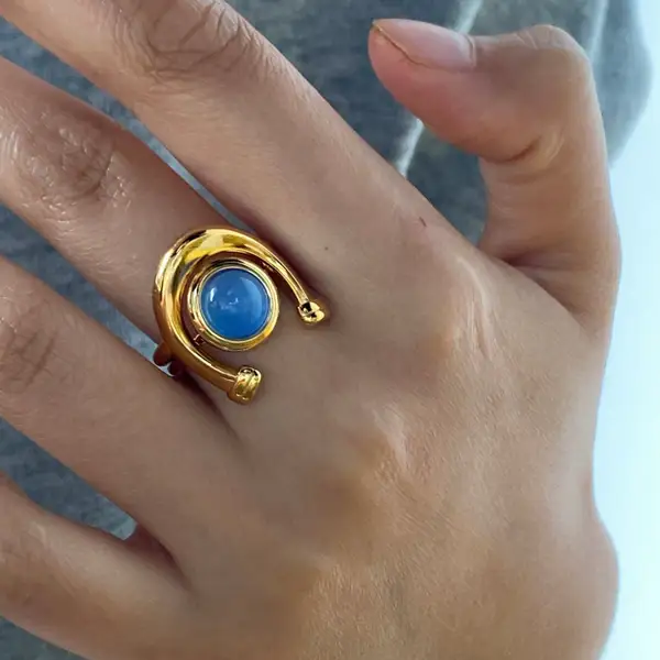 Arlo Blue Stone Ring Set, photo 2