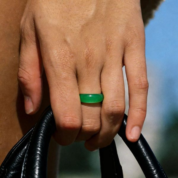 Grass Green Jade Band Ring