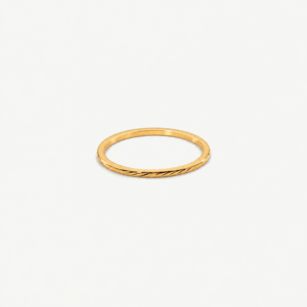 Herringbone Slim Band Ring