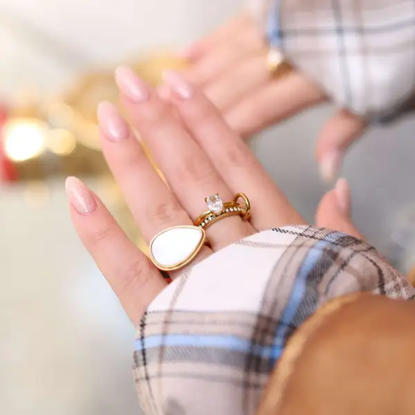 Mother of Pearl Statement Signet Ring, photo 7