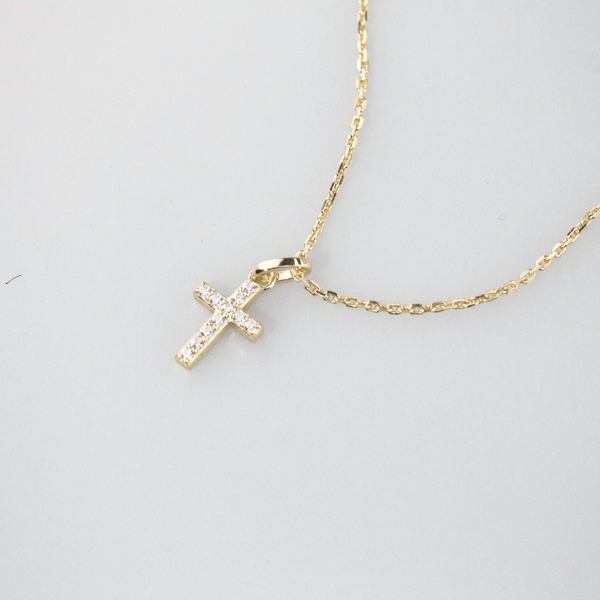 Tiny Pave Cross Necklace, photo 4