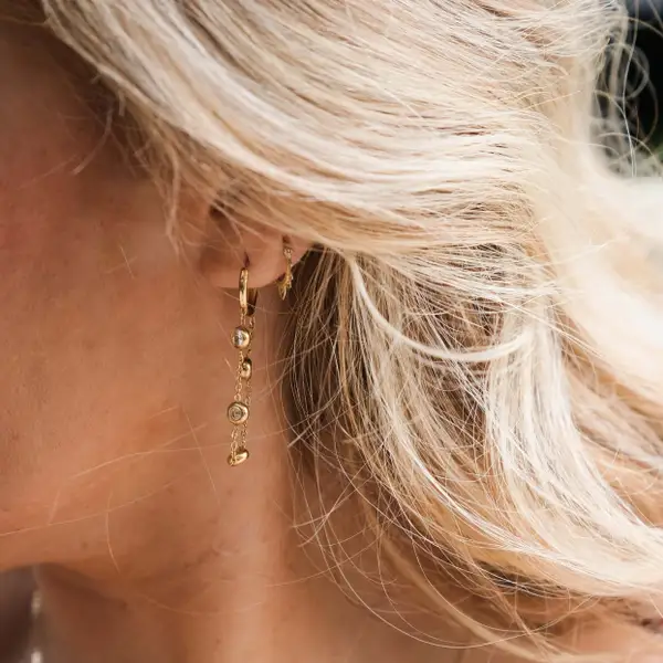 Crystal Chain Hoop Earrings, photo 3