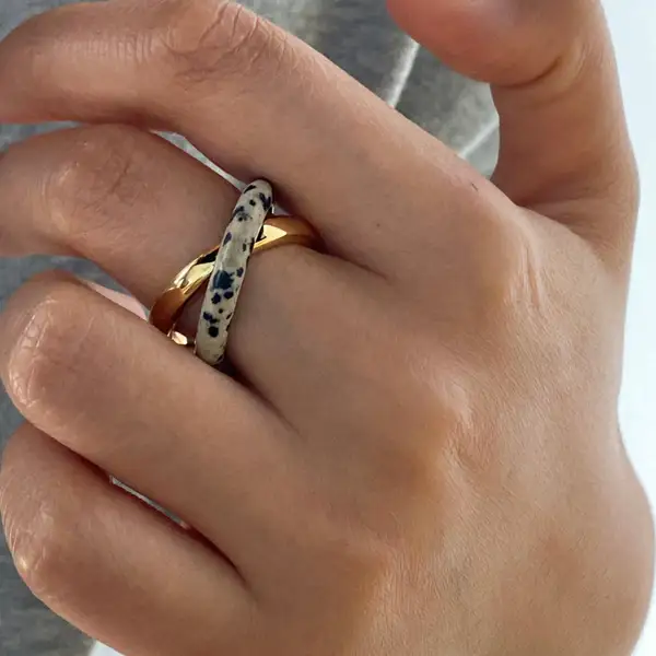 Dalmatian Double Band Ring, photo 3