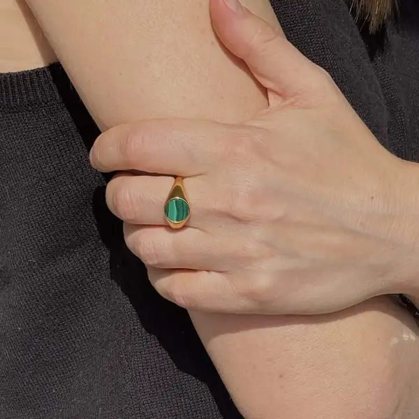 Malachite Signet Ring, photo 2