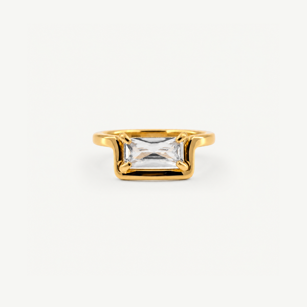 Half Frame Gem Ring