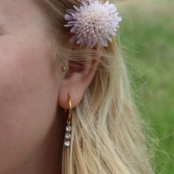 Crystal Drop Hoop Earrings