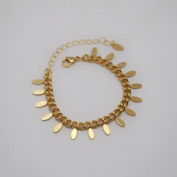 Dainty Gold Tassel Chain Bracelet, photo 2
