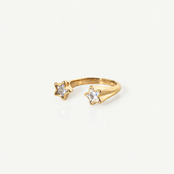 Crystal Double Star Ring