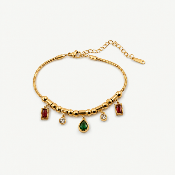 Ruby and Emerald Charm Bracelet
