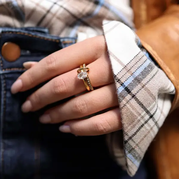 Oval Pave Duo Ring Set, photo 2
