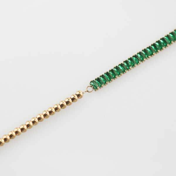 Half Emerald Half Beaded Bracelet, photo 3