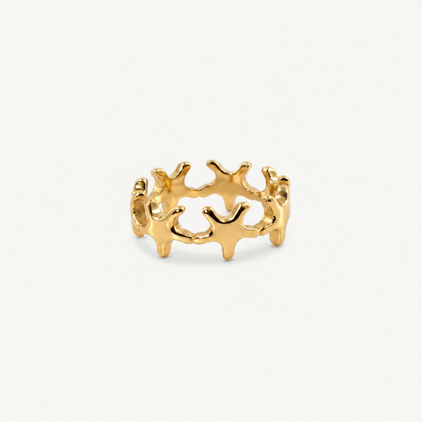Gold Plated Starfish Band Ring