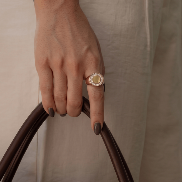 Circle Pave Signet Ring, photo 2