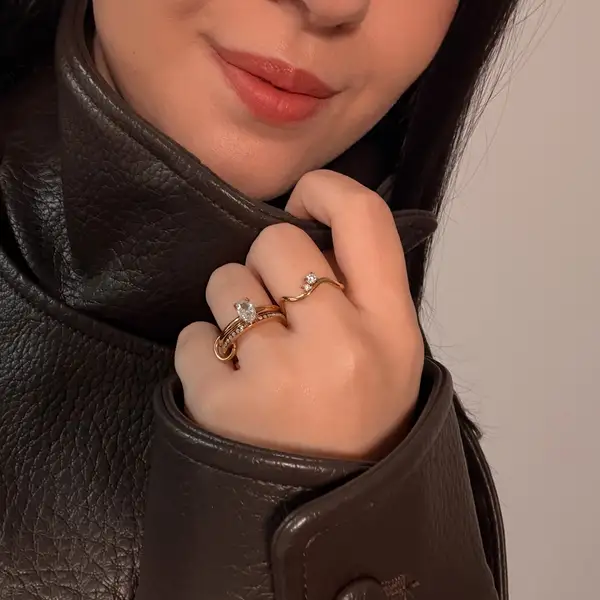 Oval Pave Duo Ring Set, photo 12