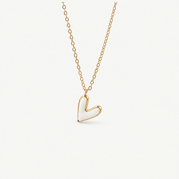 White Heart Necklace
