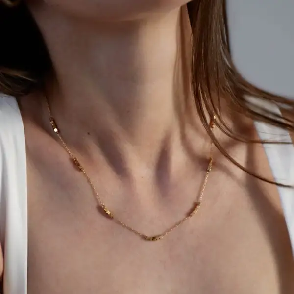 Gold Square Beads Choker, photo 5