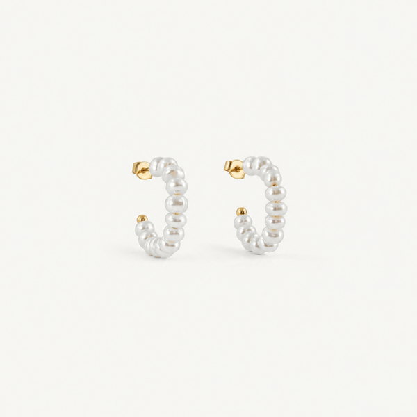 Small Pearl Hoop Earrings