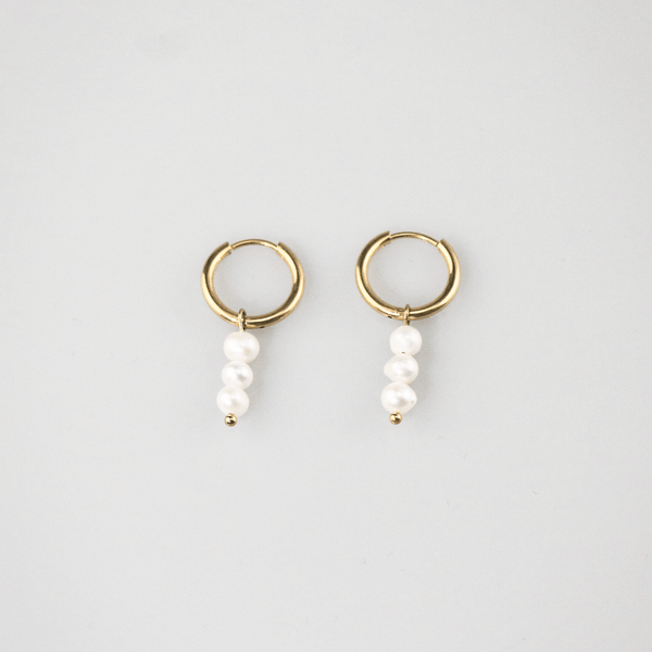 Triple Pearl Hoop Earrings, photo 4