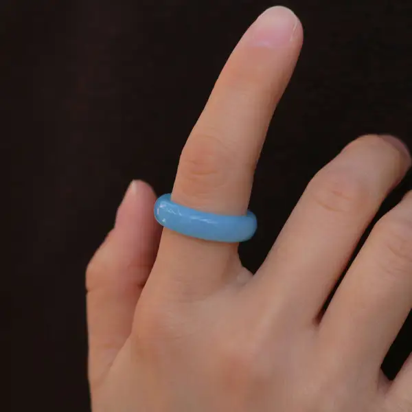 Blue Jade Band Ring, photo 3