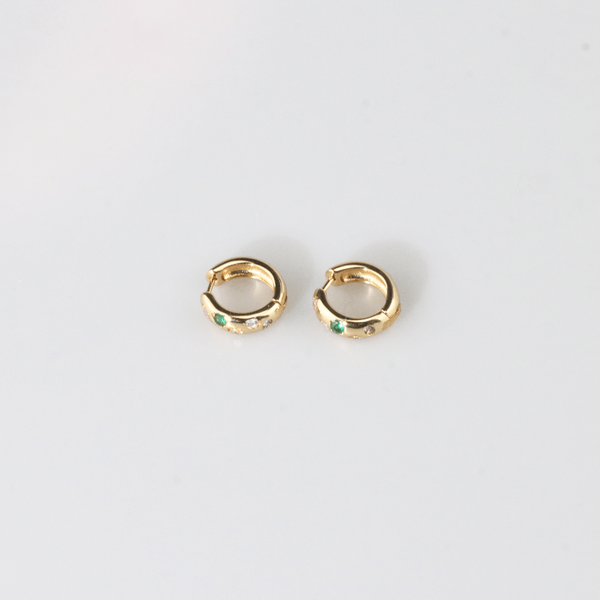 Rainbow Stone Hoop Earrings, photo 2