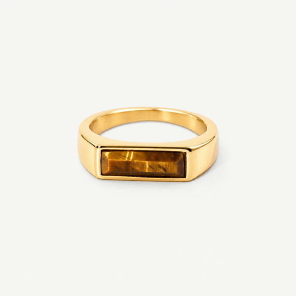 Bar Tigers Eye Ring