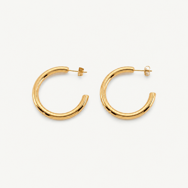 Faith Chunky Large Hoops 48mm Gold Earrings