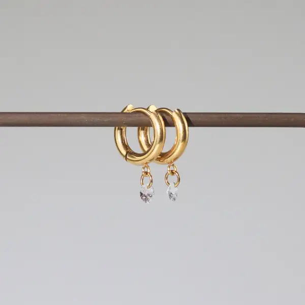 Crystal Drop Hoop Earrings for Women, photo 4