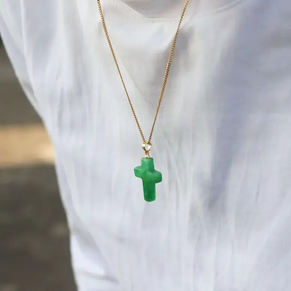 Jade Cross Pendant Necklace, photo 3