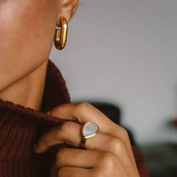Mother of Pearl Statement Signet Ring, photo 3