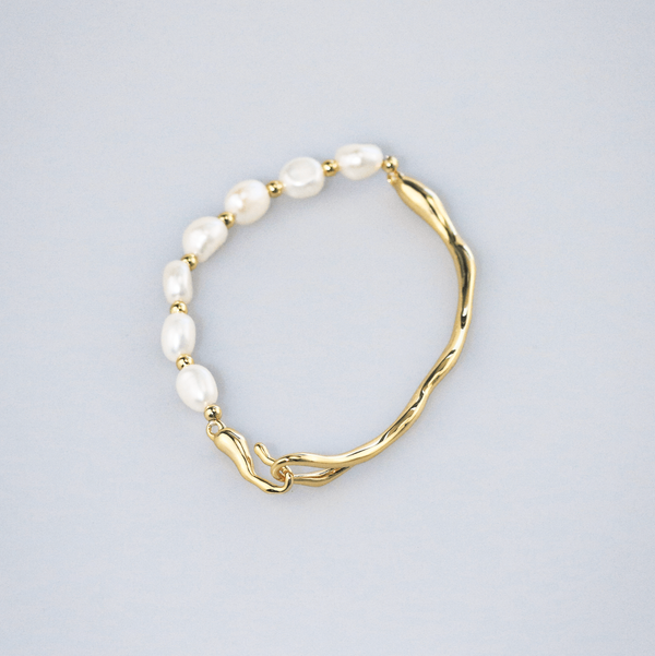 Half Pearl Gold Bracelet, photo 3