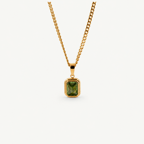 Emerald Stone Pendant Necklace