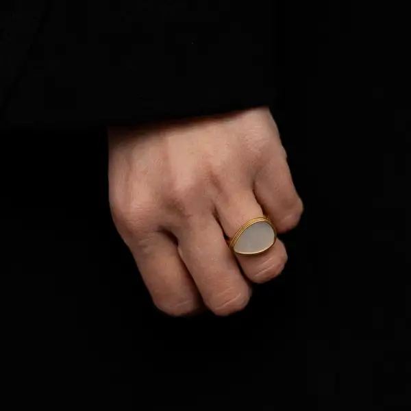 Mother of Pearl Statement Signet Ring, photo 2