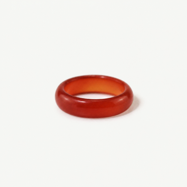 Genuine Red Jade Band Ring