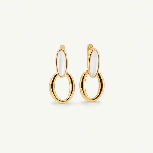 Nerida Mother of Pearl Hoop Earrings