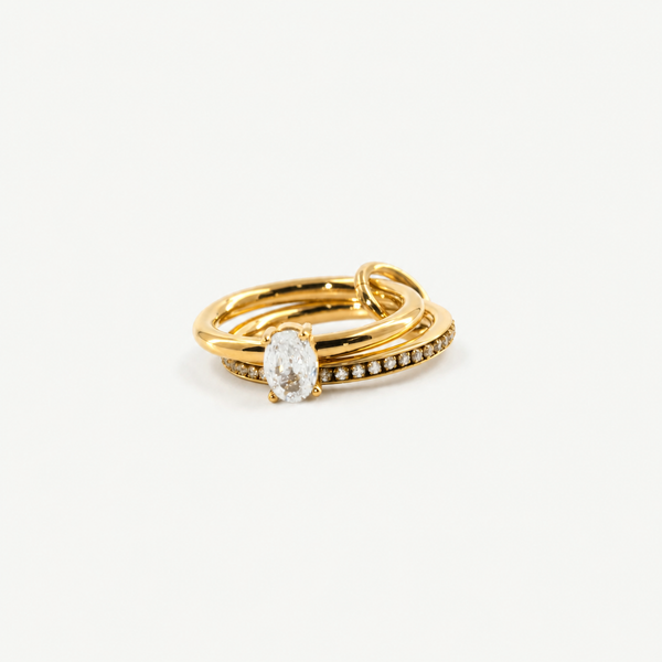 Oval Pave Duo Ring Set
