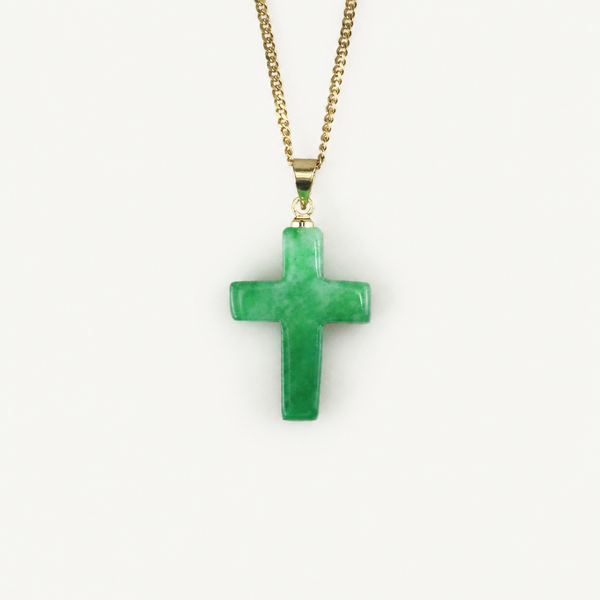 Jade Cross Pendant Necklace