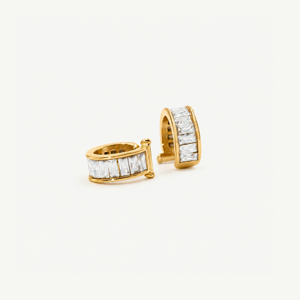 White Baguette Ear Cuff