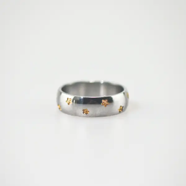 Silver Starburst Band Ring, photo 2