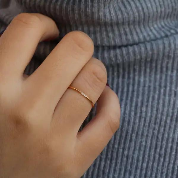Tiny CZ Stacker Ring, photo 3