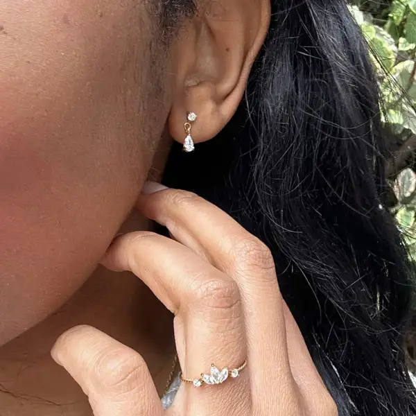 Afton Teardrop CZ Earrings, photo 2