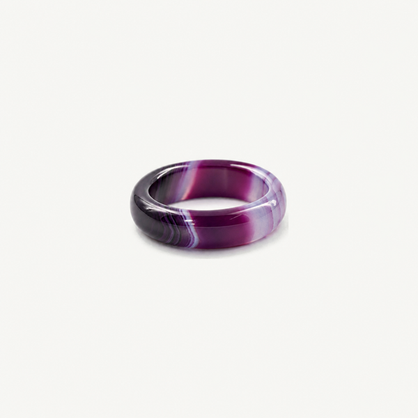 Purple Jade Band Ring