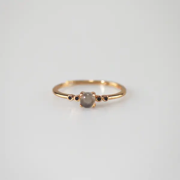Labradorite Ring + Contour Gemstone Band, photo 4