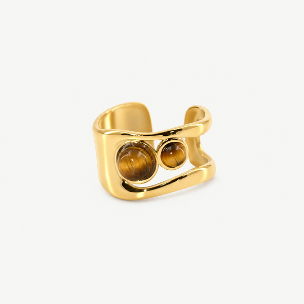 Hypoallergenic Tiger's Eye Cuff Ring
