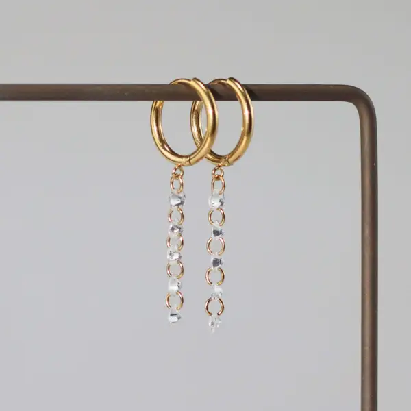 Crystal Drop Hoop Earrings, photo 6