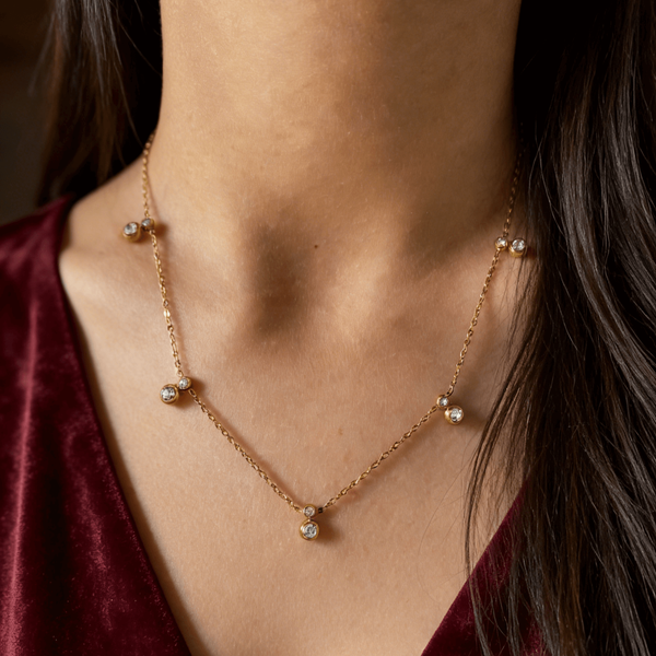 Crystal Bezel Station Necklace, photo 2