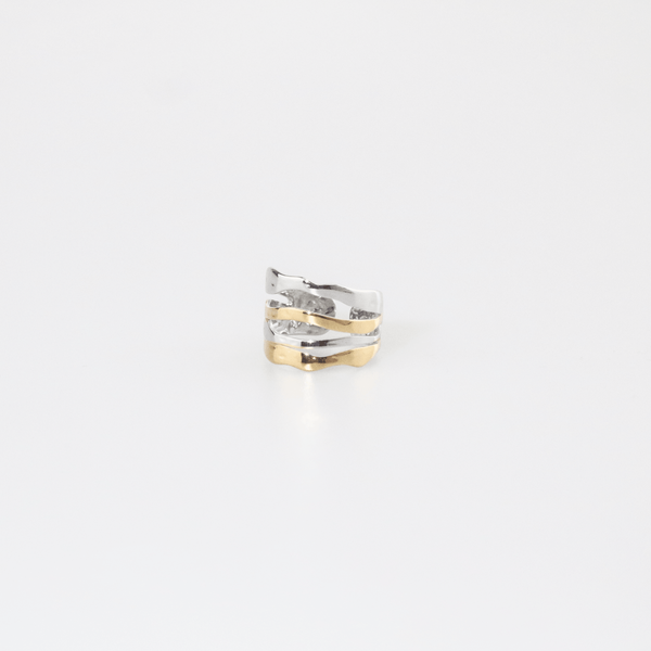 Mixed Multi Row Hammered Ring, photo 3